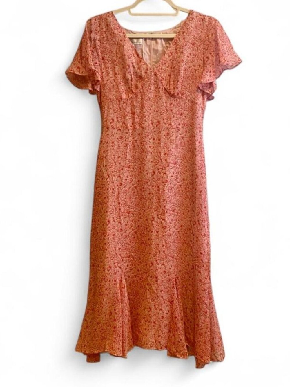 David Warren New York 100% Silk Pink Wedding Guest Dress Size Small 2P